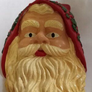 Vintage Resin Santa Head Wall Hanging
